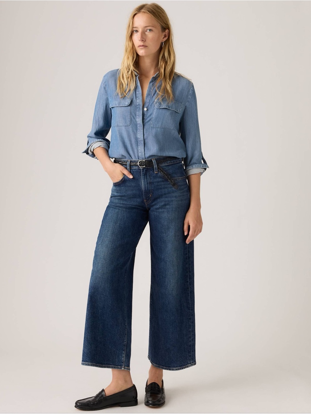 Levi's Wide-Leg High-Rise Jeans in Dark Blue